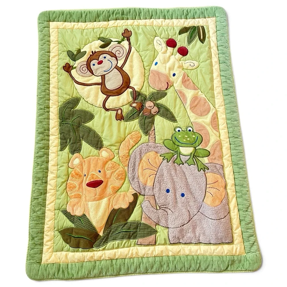 NoJo Jungle Babies 6-Piece Crib Bedding Set Safari Nursery Comforter